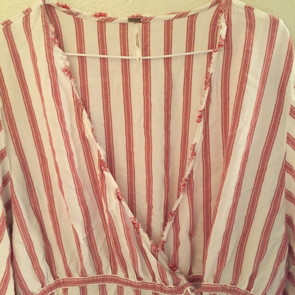 SOLD Free People Striped Wrap Dress - Picture 3 of 5